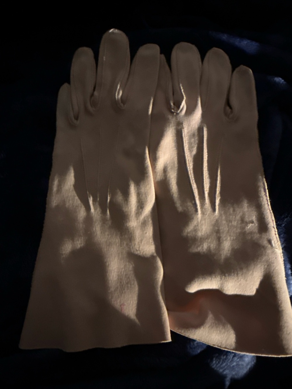 Vintage Crescendoe Blush Pink Cotton Dress Gloves 3- Row Stitched Size 7